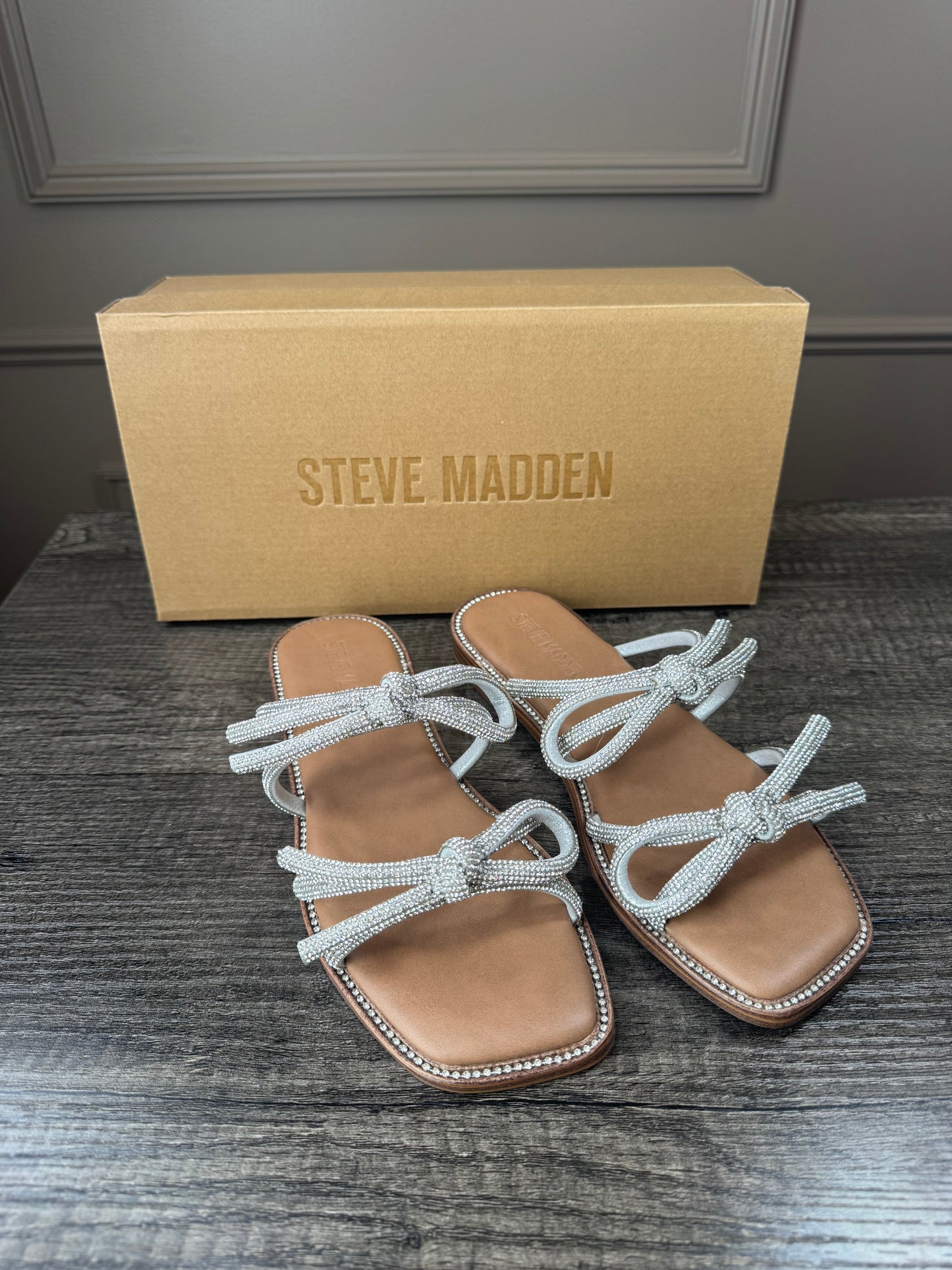 Sandalia Steve Madden brillos plateada Maddisson