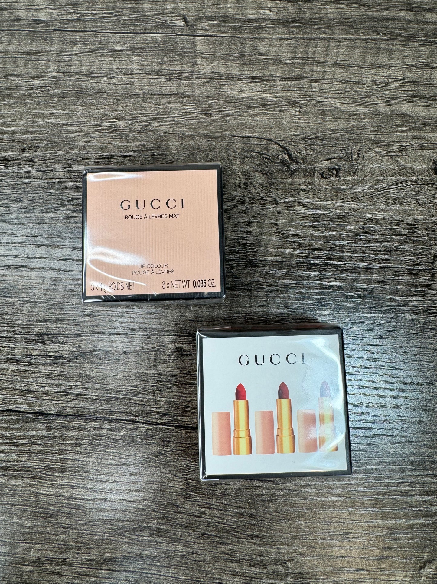 Set 3 labiales rojos Gucci