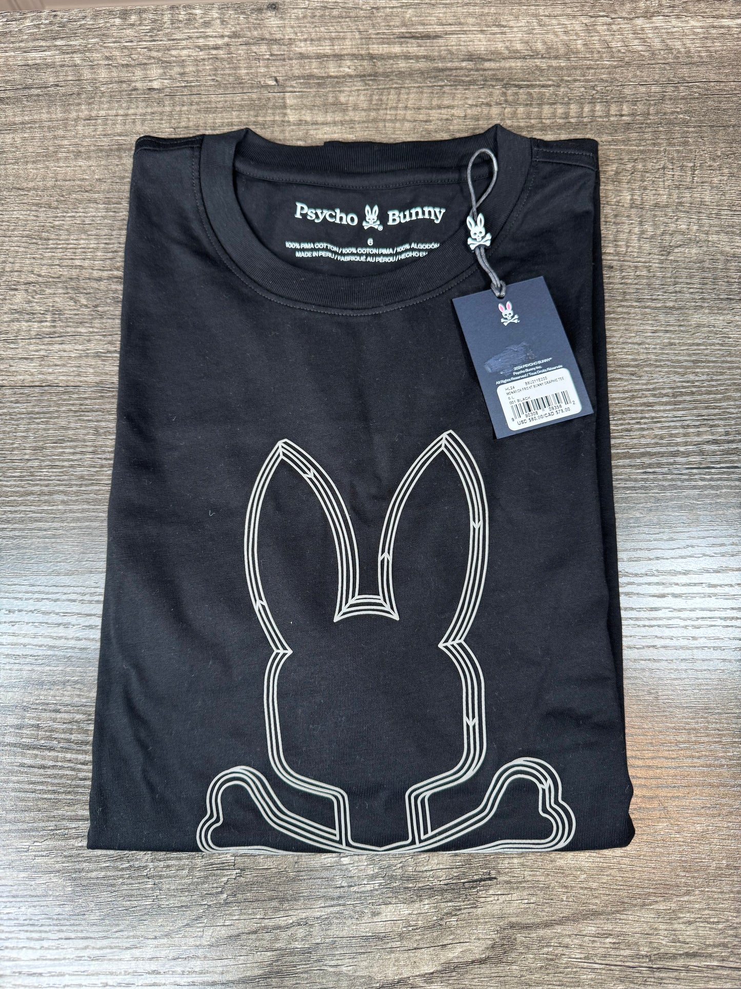 Playera PSYCHO BUNNY negra talla L