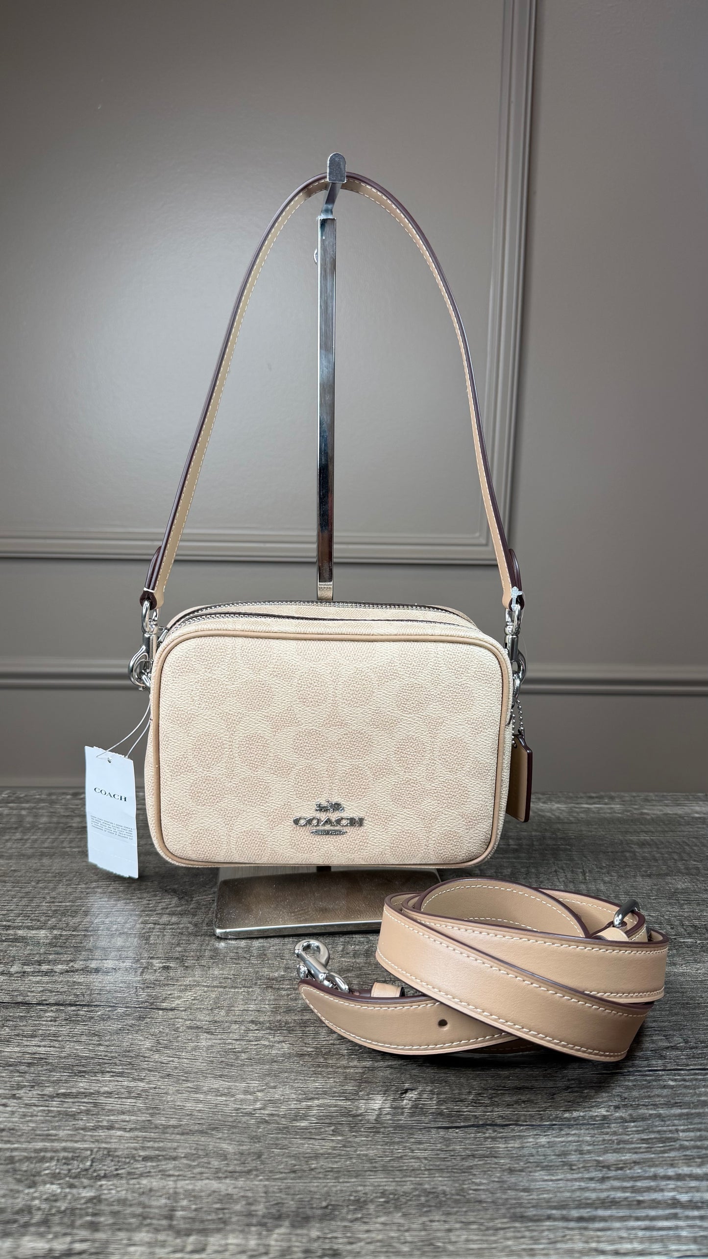 Bolsa Coach beige estampada