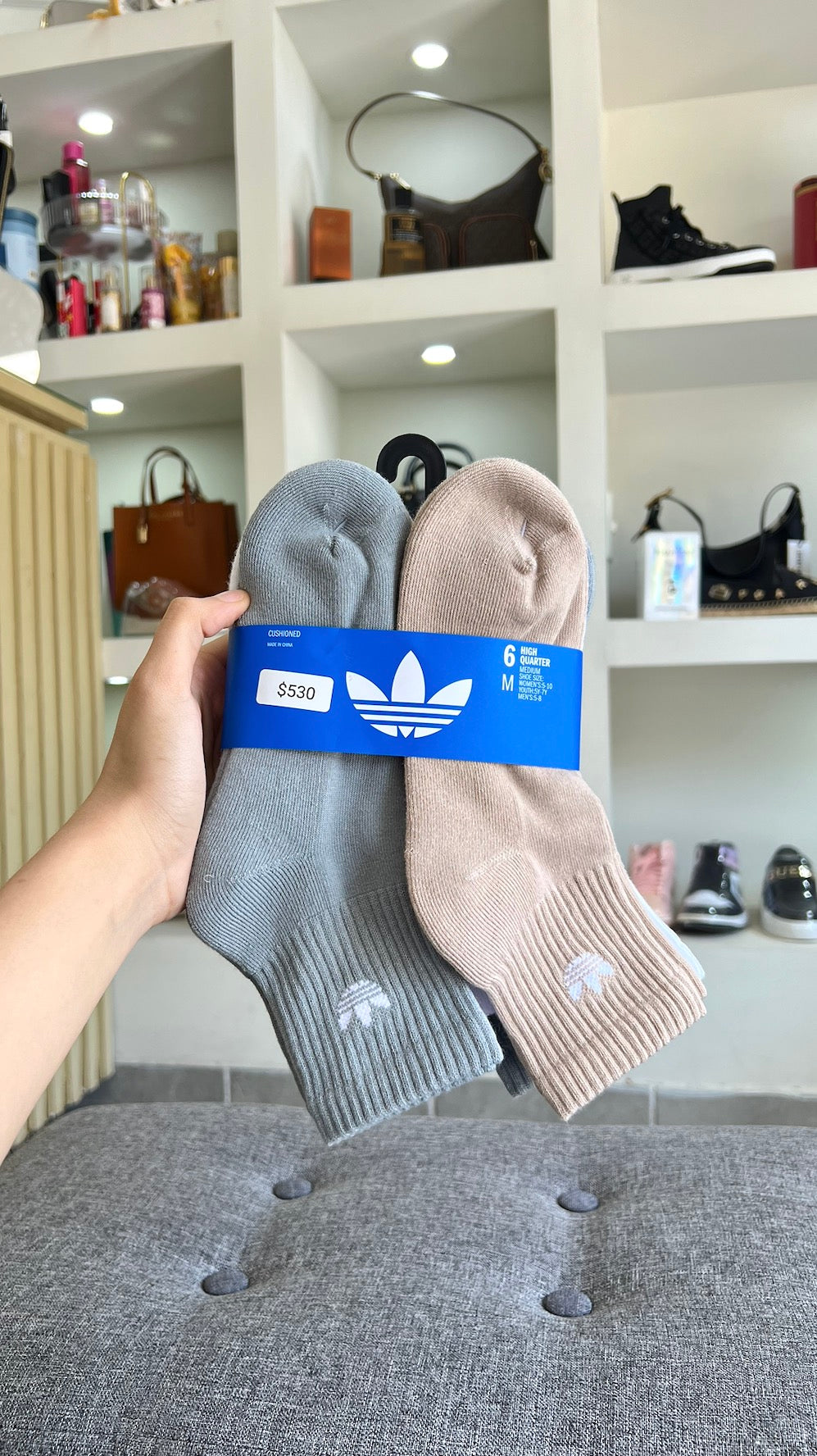 Adidas set calcetin beige, gris, blanco