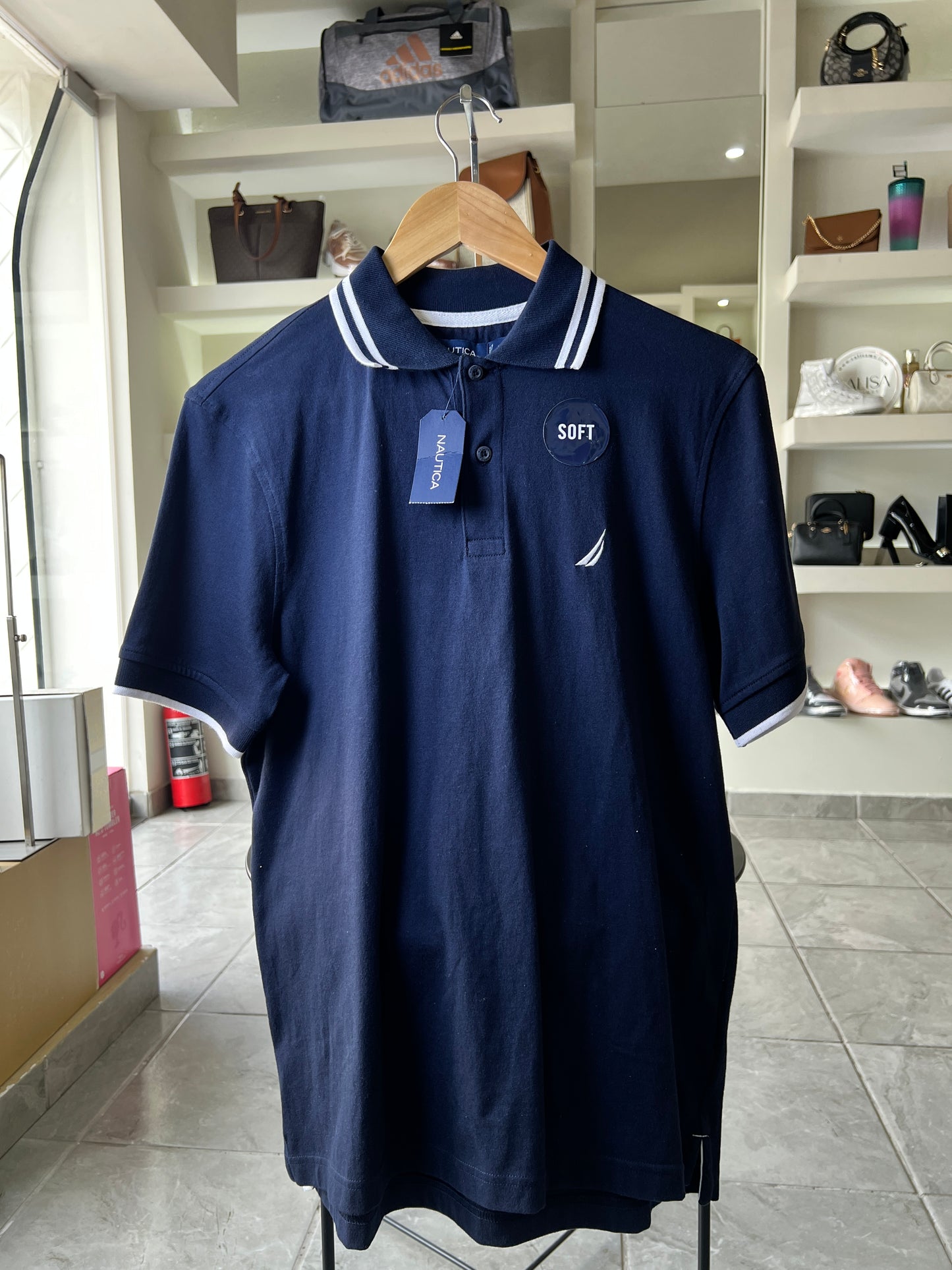 Playera Náutica azul tipo polo