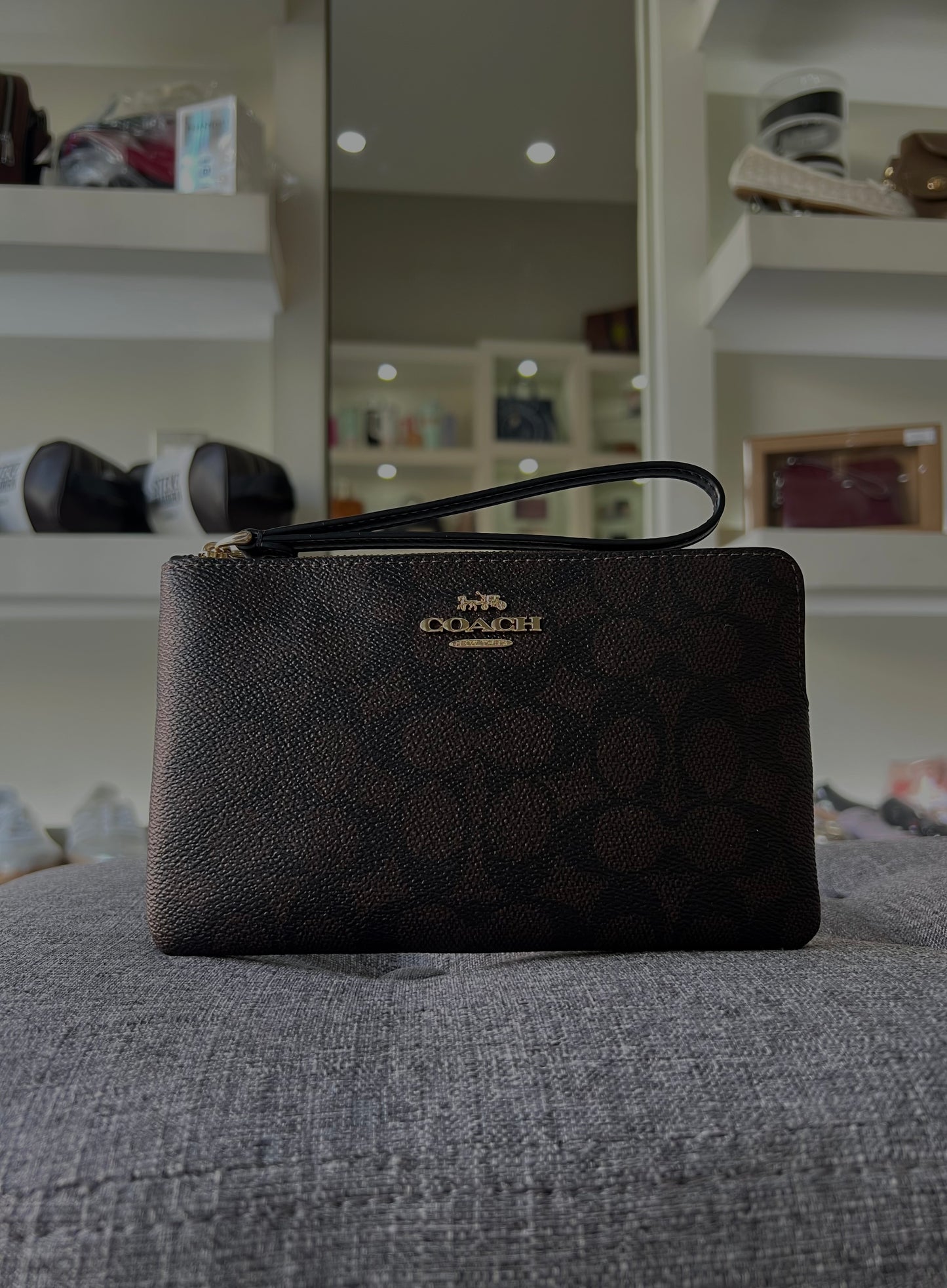 Cartera grande Coach cafe estampada