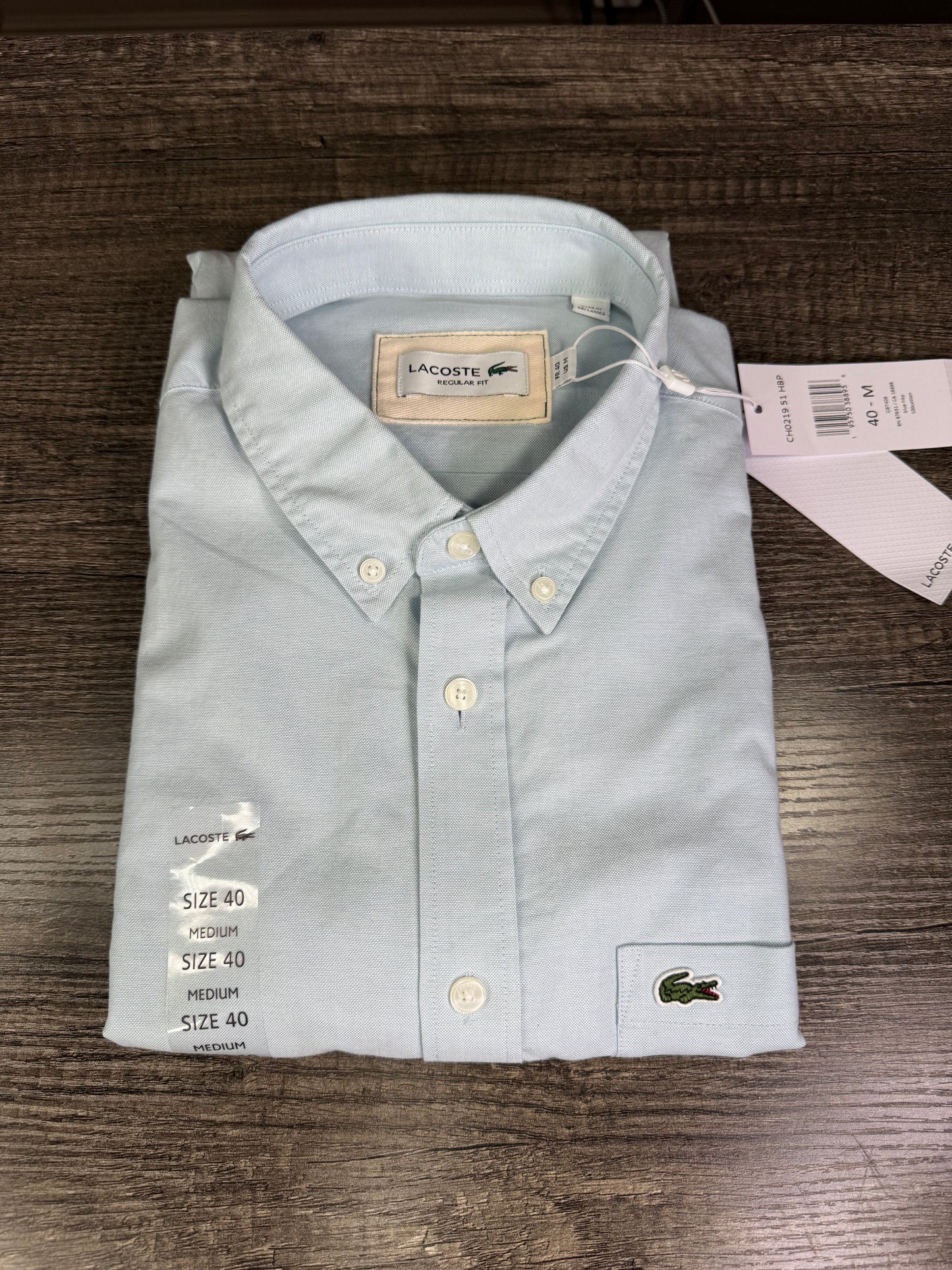 Camisa Lacoste azul manga corta