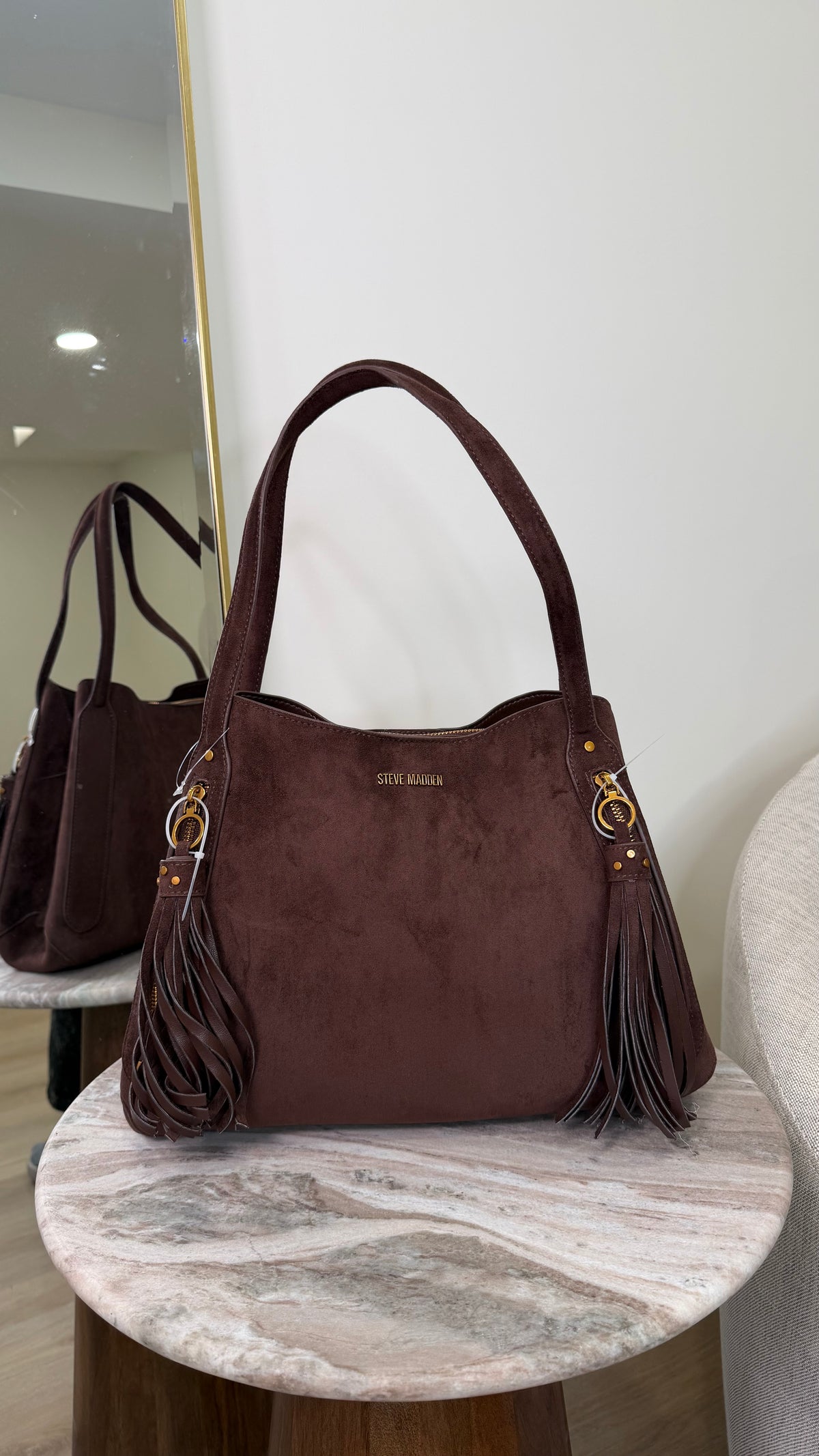 Bolsa steve madden cafe suede