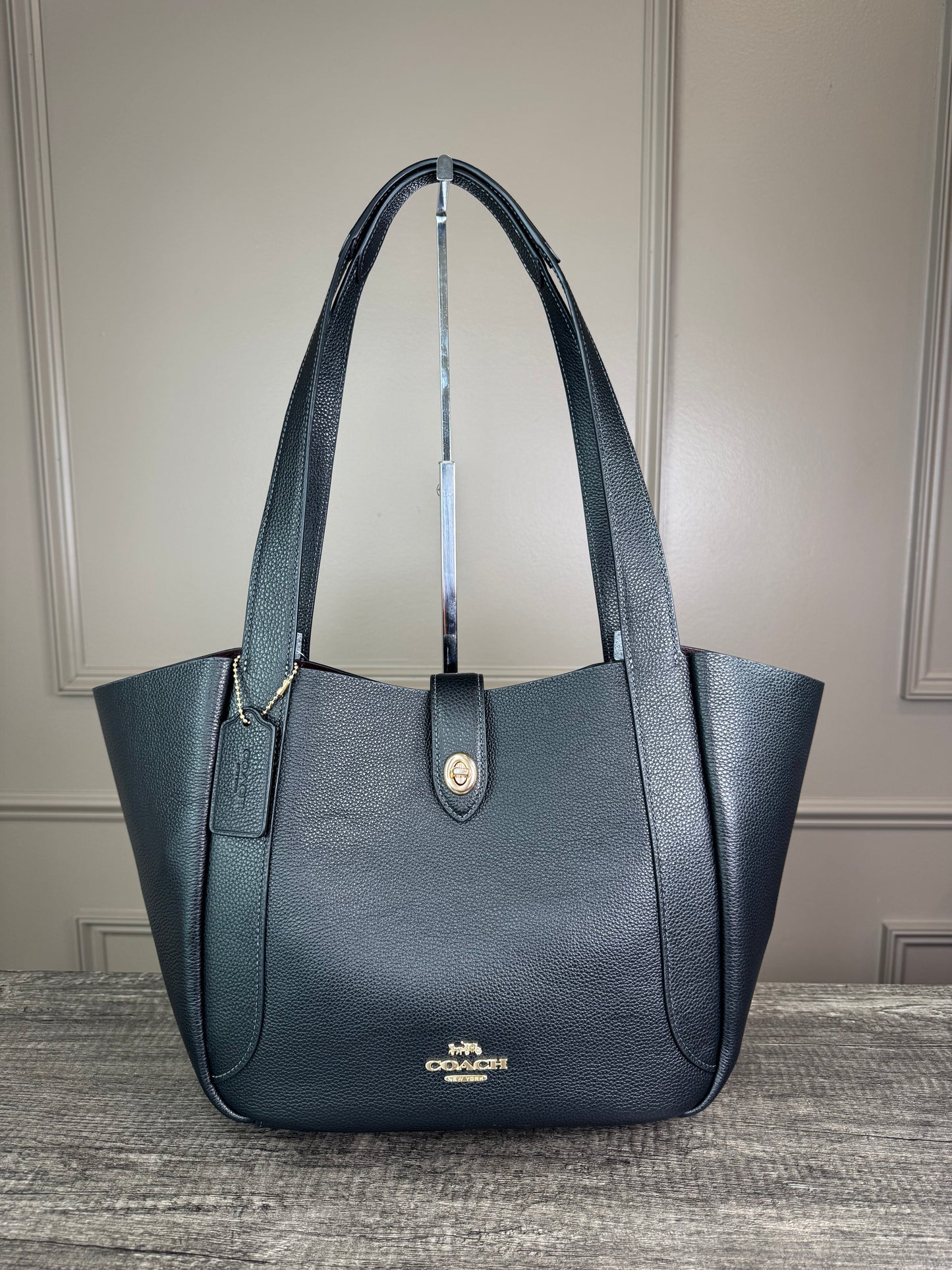 Bolsa Coach negra lisa