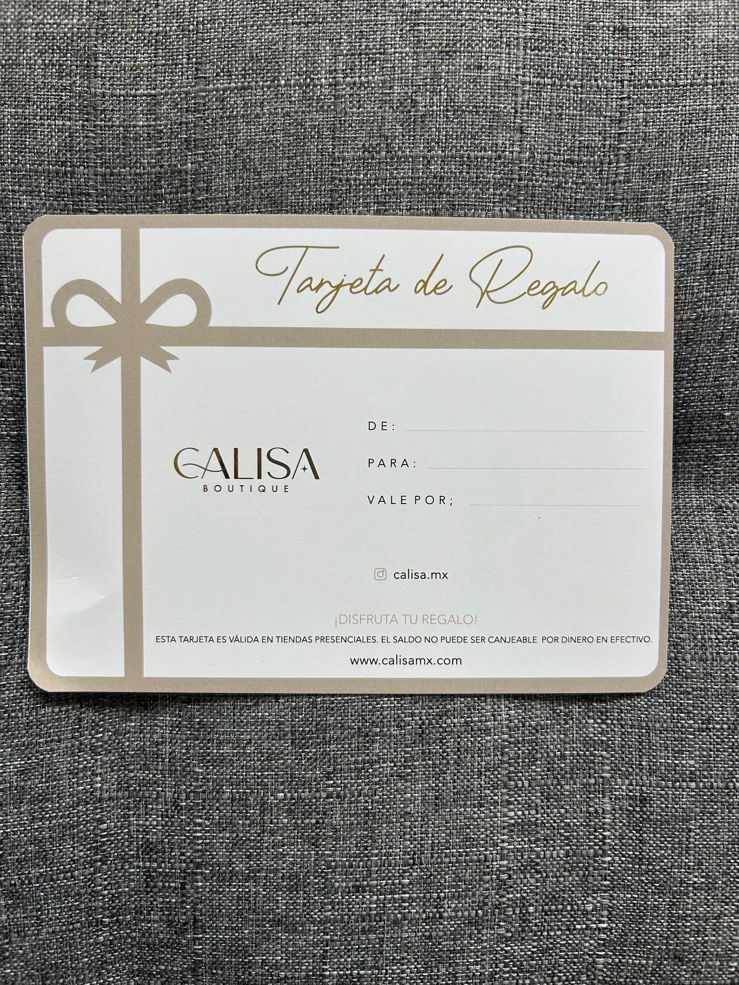 Tarjeta de regalo CALISA