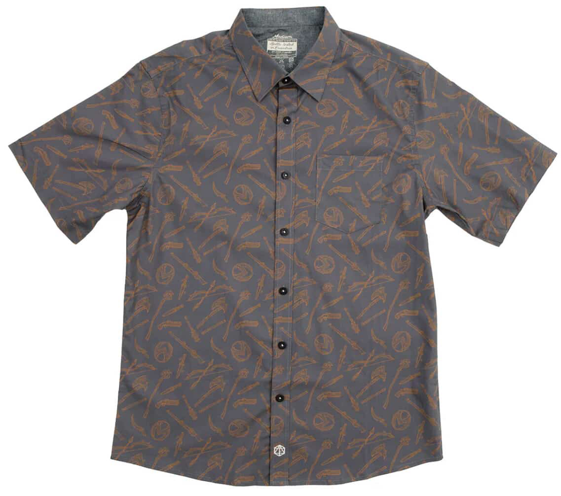 VOX MACHINA WEAPONS BUTTON DOWN SHORT SLEEVE SHIRT