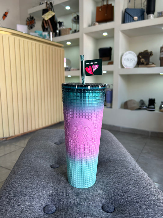 Vaso Starbucks rosa/azul