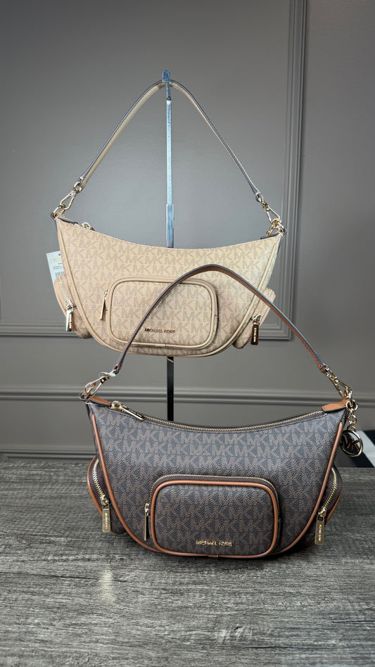 Bolsa crossbody Michael kors cafe estampado