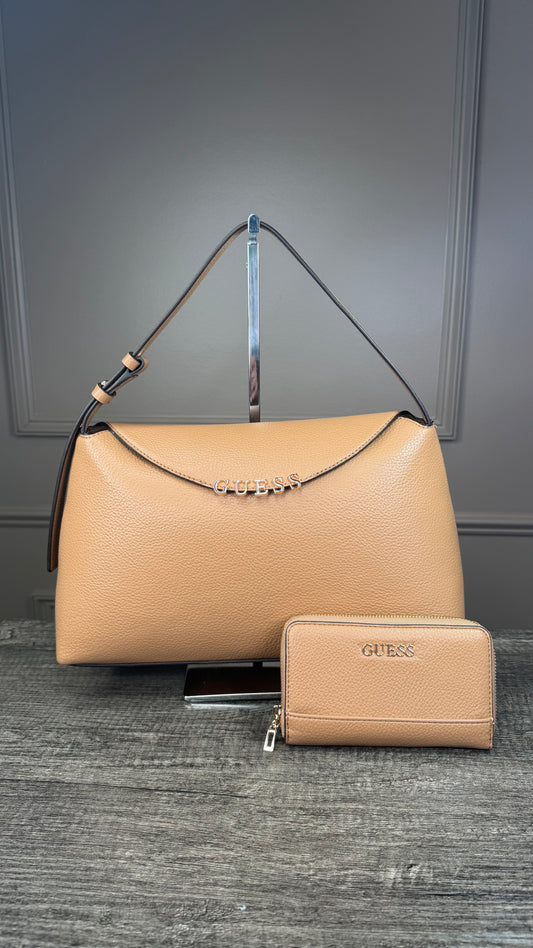 Bolsa y Cartera Guess camel lisa