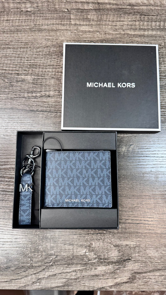 Set Cartera Michael kors azul marina de caballero estampada