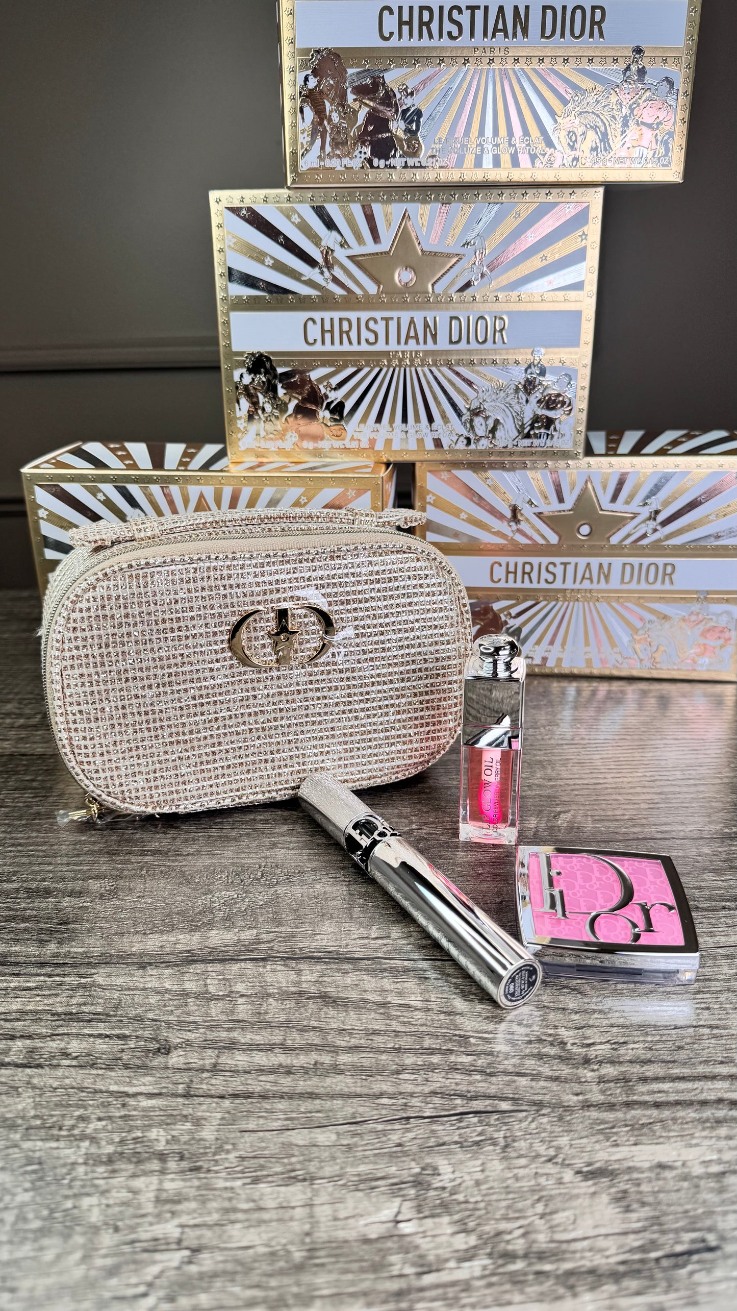 Set DIOR 3 artículos dorado