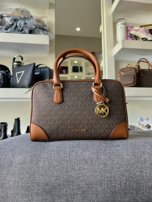 Bolsa Michael Kors cafe estampada mediana Thompson