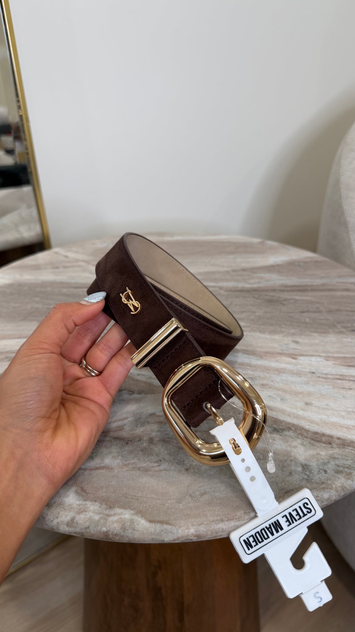 Cinturón Steve Madden cafe suade talla S
