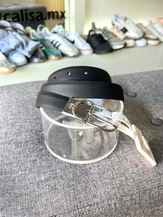 Cinturón negro café estampado reversible