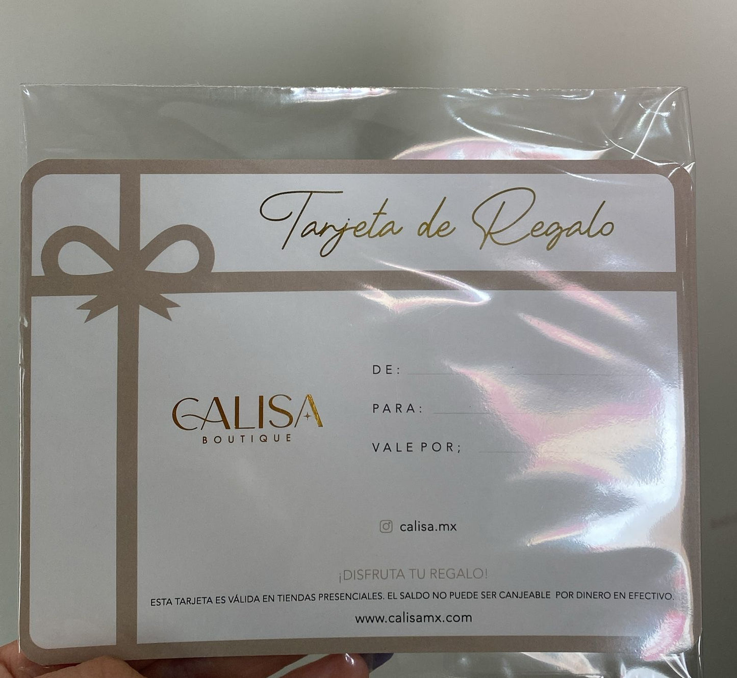 Tarjeta de regalo CALISA