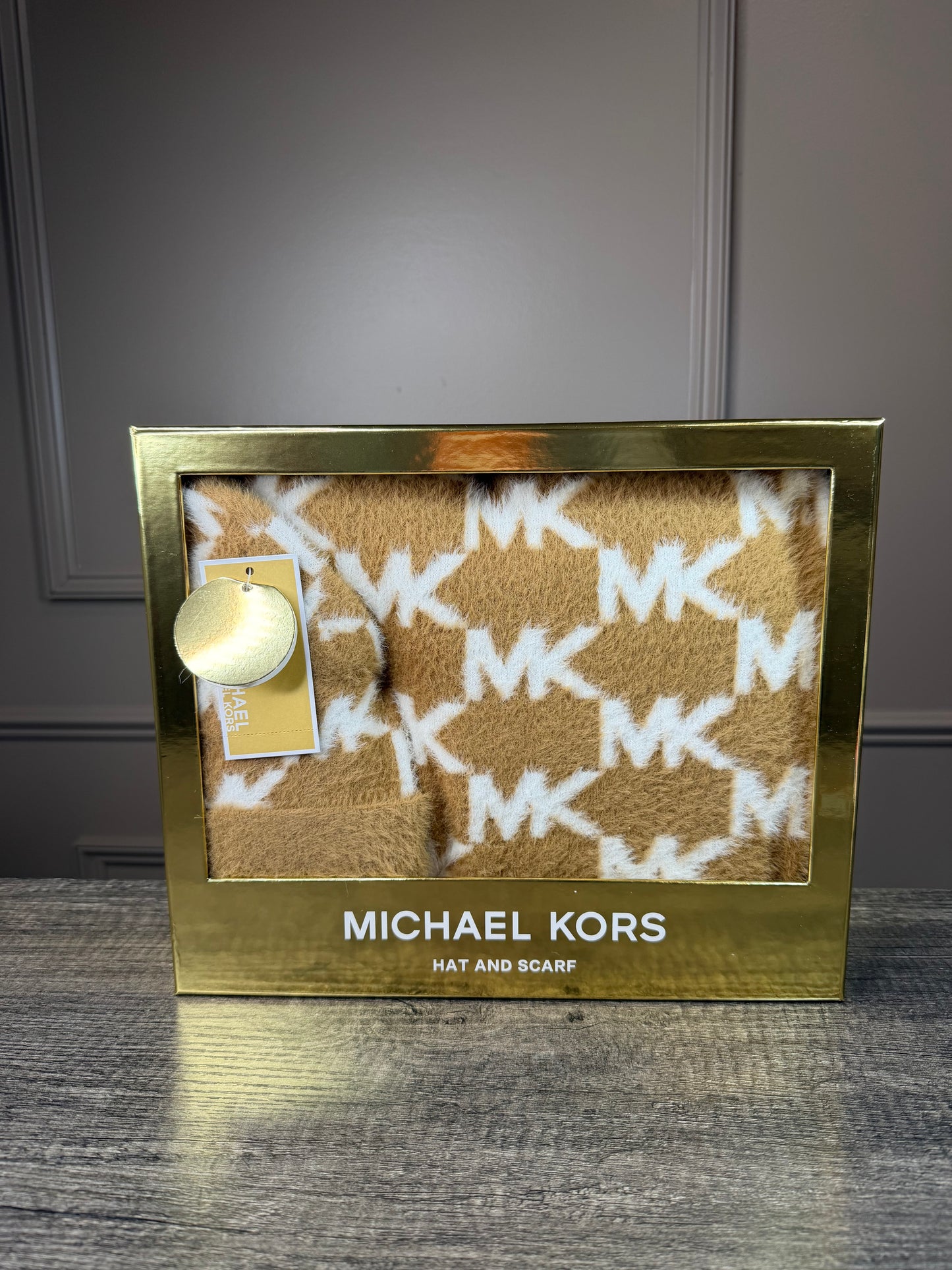 Set gorro y bufanda Michael kors beige