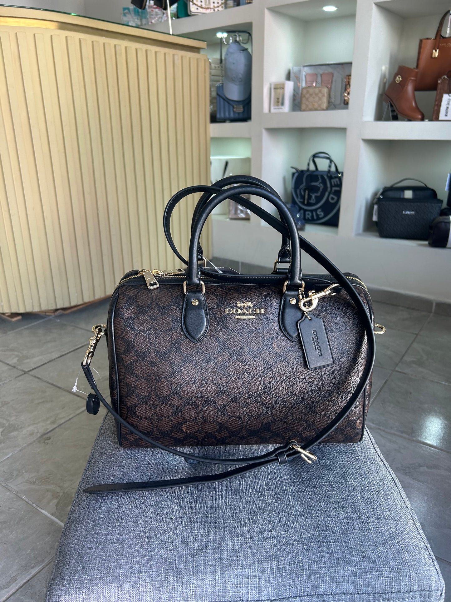 Bolsa Coach grande cafe estampada grande