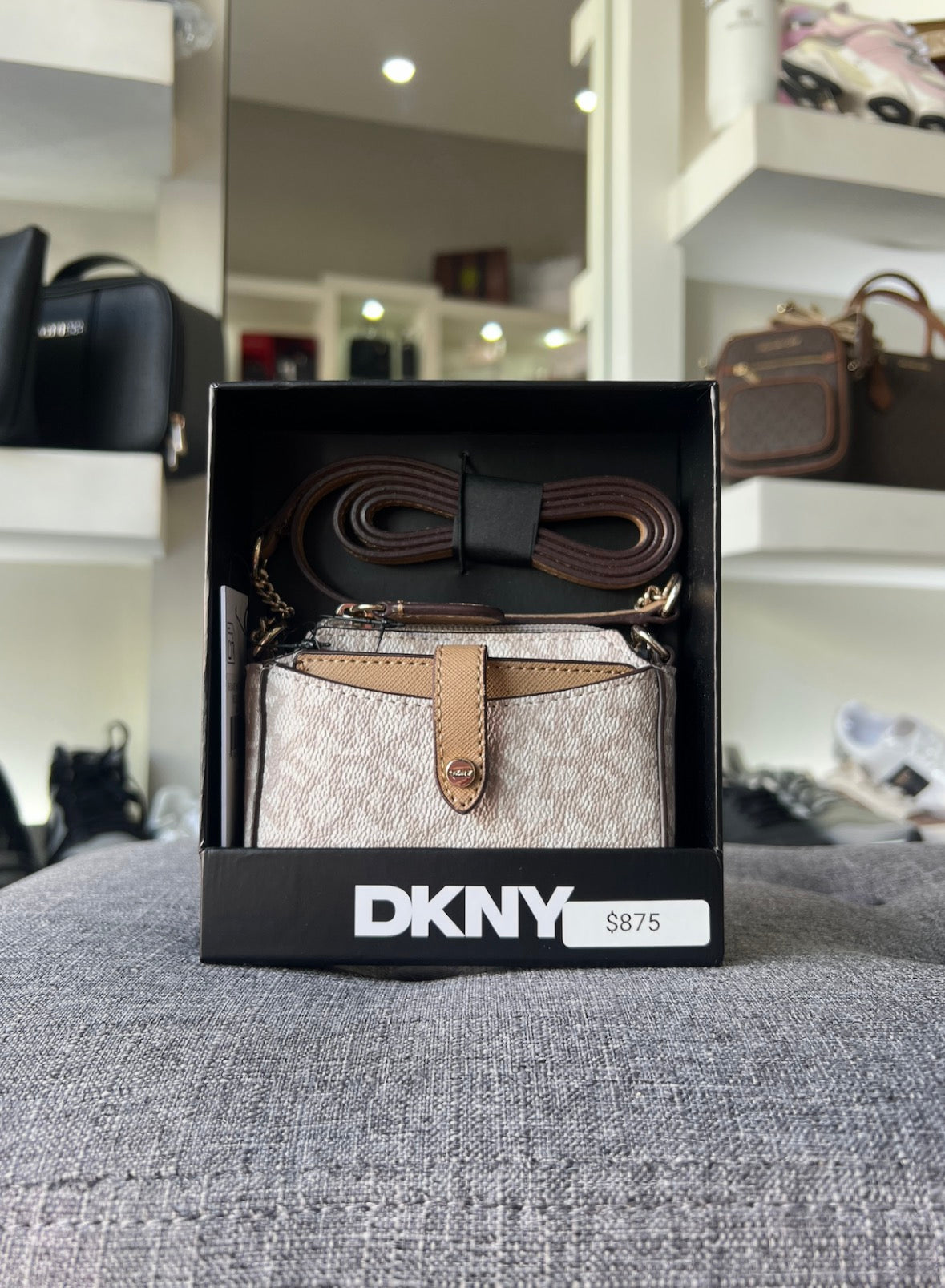 Crossbody dany beige estampada