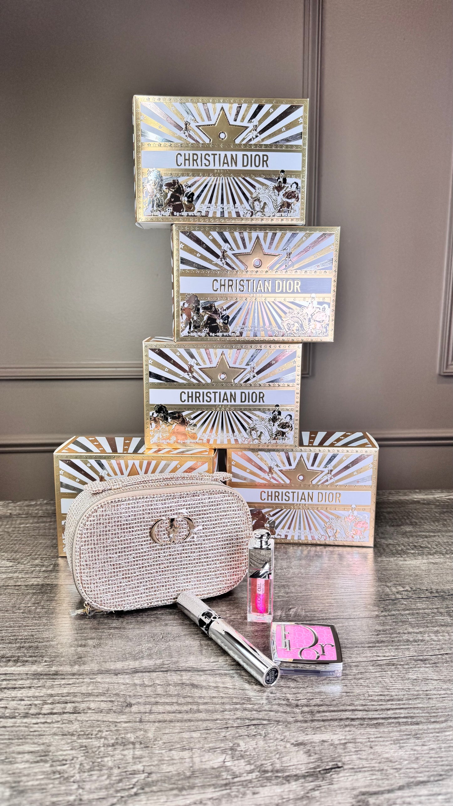 Set DIOR 3 artículos dorado