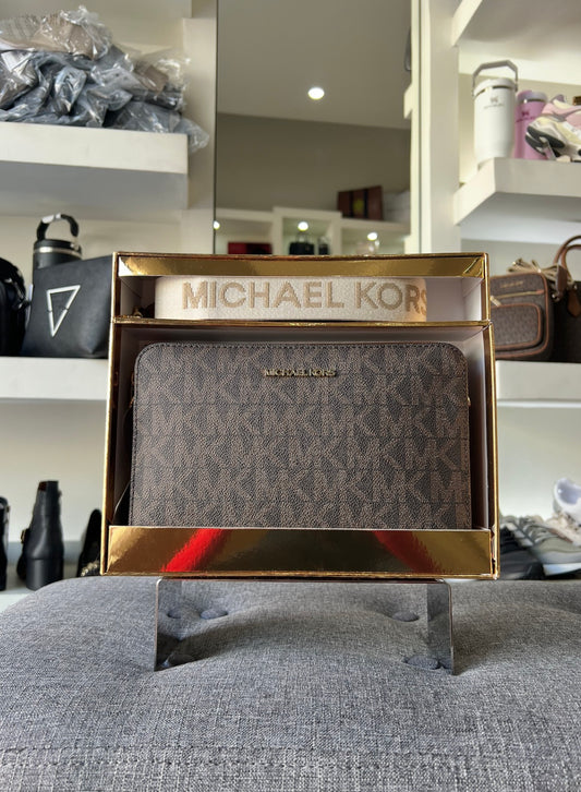 Bolsa Crossbody Michael Kors cafe estampada