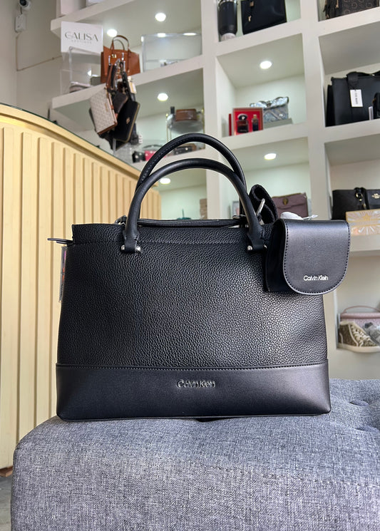 Bolsa Calvin klein negra lisa tote