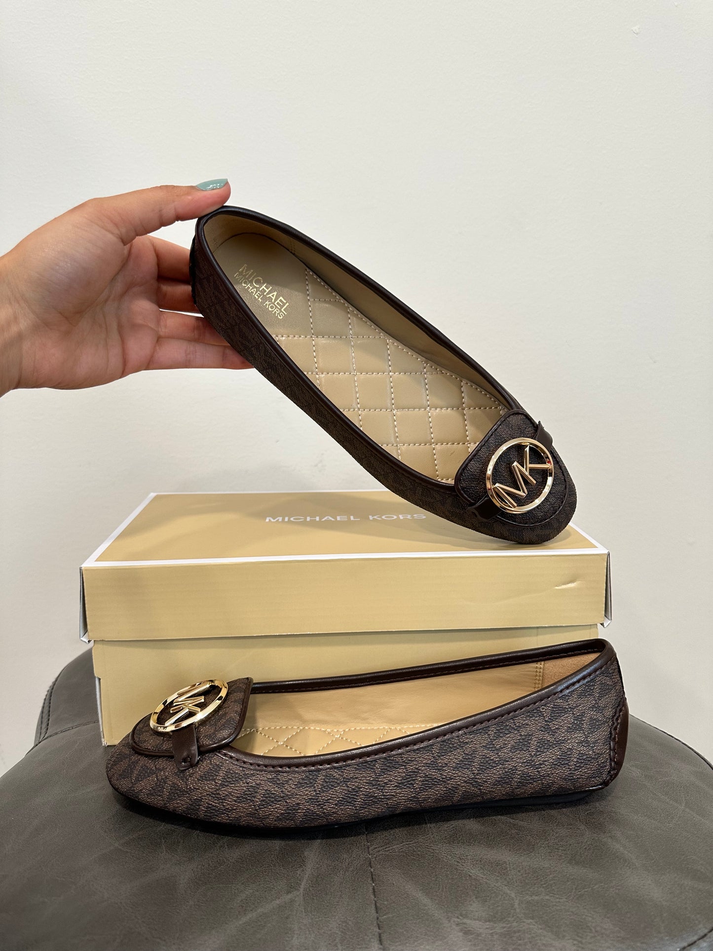 Flats Michael Kors café estampado