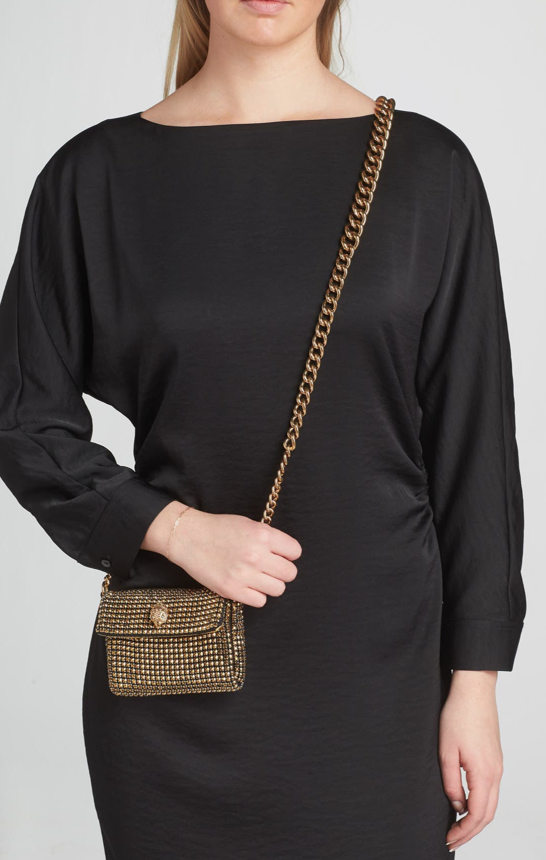 Bolsa crossbody Kurt geiger micro dorada