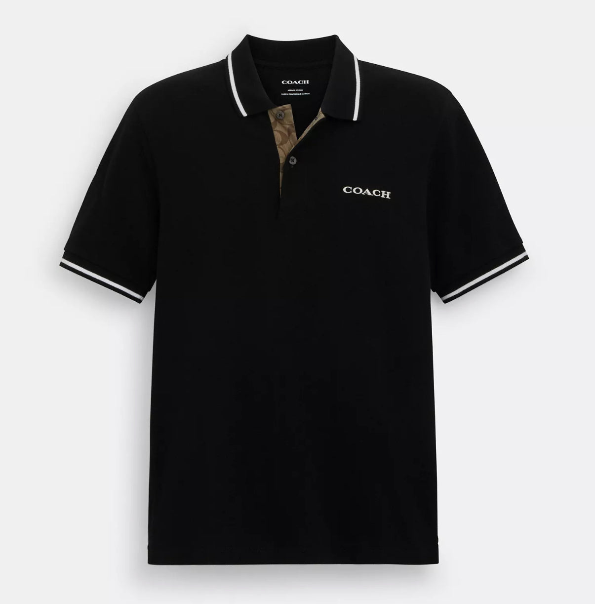 Playera coach negra tipo polo