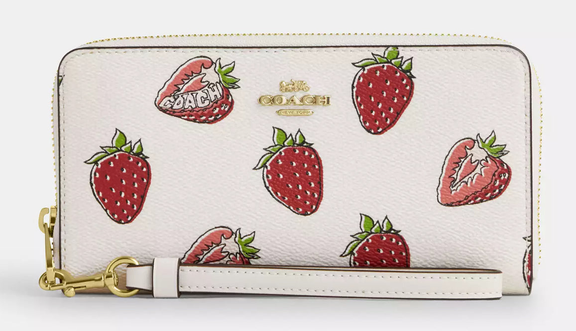COACH Wallet With Strawberry Print