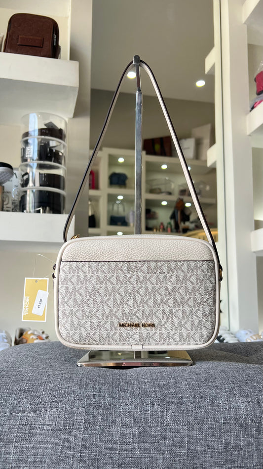 Crossbody Michael kors beige estampada chica