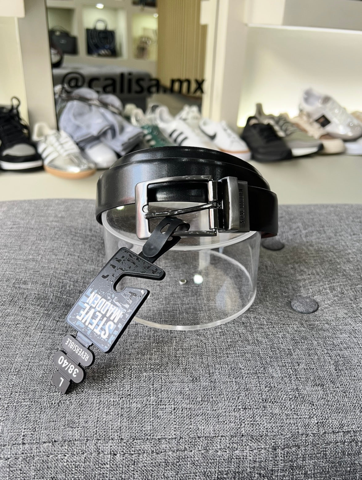 Cinturon Steve Madden negro reversible caballero talla L (38/40)