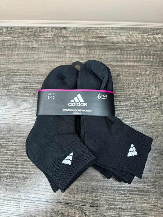 Calceta adidas negra corta 6 pares unisex