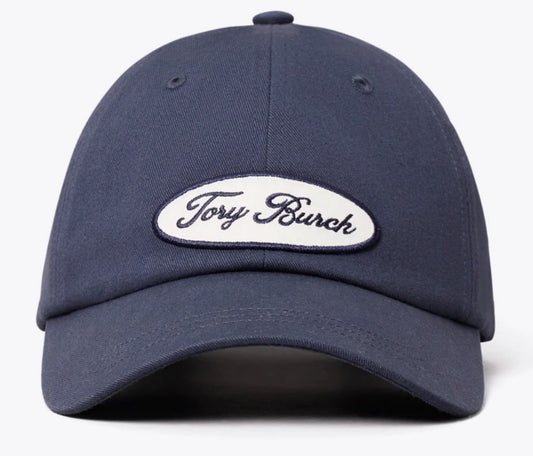 TORY BURCH LOGO PATCH BASEBALL CAP