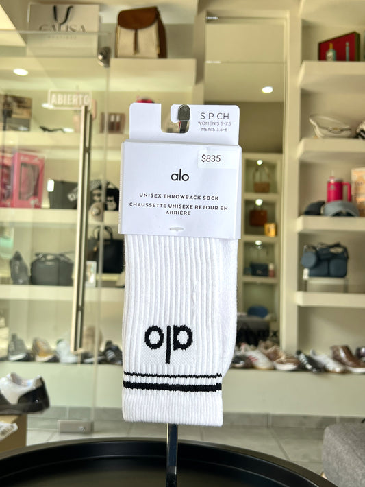 Calceta alo blanca throwback sock talla s