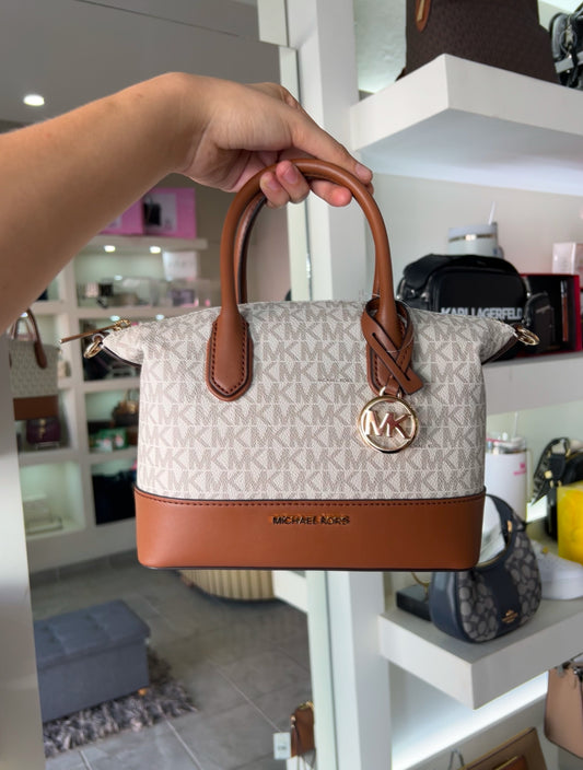 Bolsa Michael Kors HYDE beige estampada